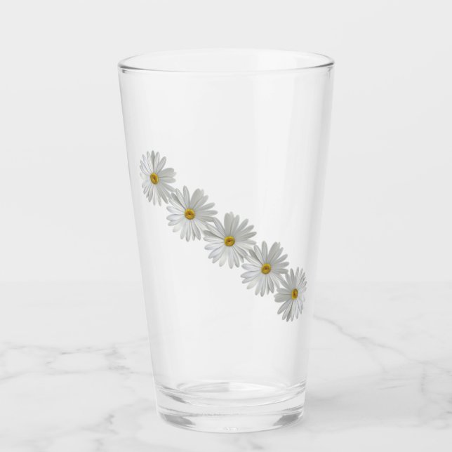  White Marguerite Daisy Blume Glas (Vorderseite)