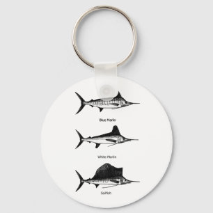 White Marlin - Blue Marlin - Sailfish-Logo Schlüsselanhänger
