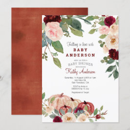 White Marsala Pumpkin Baby Dusche Einladung