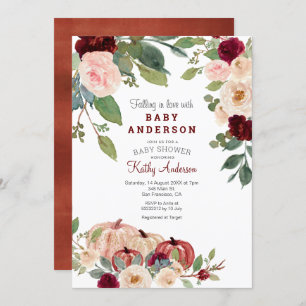 White Marsala Pumpkin Baby Dusche Einladung