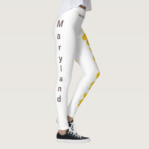White Maryland Black Mit Augen Susan Staat Legging Leggings