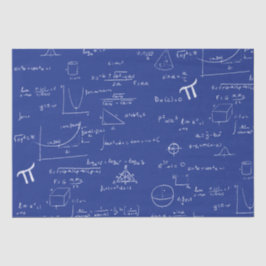 White Mathematic Formulas Equations Blue Seidenpapier