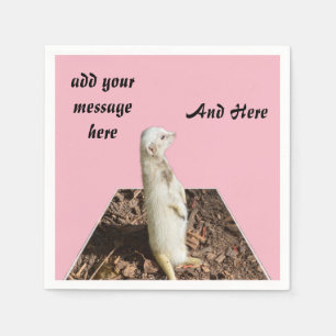 White Meerkat Dimensional Art Template, Serviette