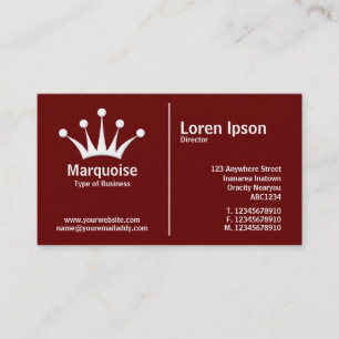 White Middle Rule (Crown) - Dark Maroon (660000) Visitenkarte