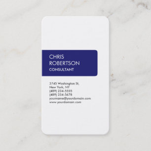 White Midnight Blue Attractive Charm Business Card Visitenkarte