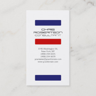 White Midnight Blue Red Attractive Business Card Visitenkarte