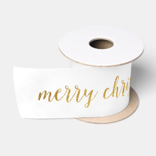 White Milk Golden Frohe Weihnachten Satinband