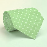 White Mini Polka Dots on Green Necktie Krawatte<br><div class="desc">This charming necktie features a delightful pattern of white mini polka dots elegantly set against a soft green background. Perfect for adding a touch of playful sophistication to any outfit, this tie is a versatile accessory suitable for various occasions, from casual business meetings to special events. The high-quality material ensures...</div>