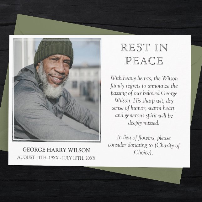 White Minimal Foto Erholung in Peace Announcement Ankündigung (Von Creator hochgeladen)