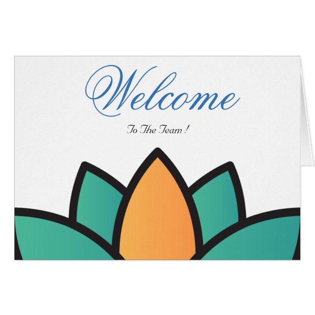 White Minimal Lotus Willkommenswünsche (Vorderseite (Horizontal))