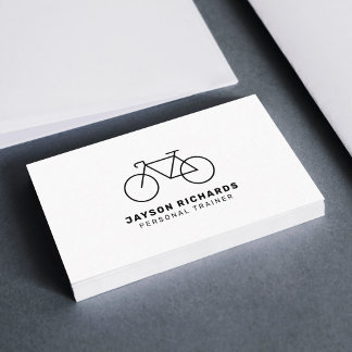 White Minimal Personal Trainer Cycling Instruction Visitenkarte