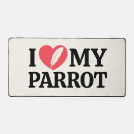 White Minimal Personalized Parrot Lover Typography Schreibtischunterlage