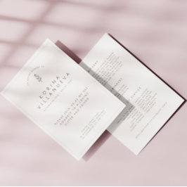 White Minimalist In Loving Memory Funeral Program Programm