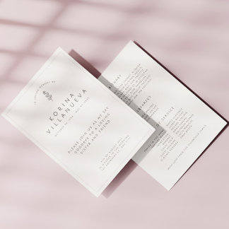 White Minimalist In Loving Memory Funeral Program Programm
