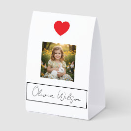 White Minimalist Personalized Photo Name Tischaufsteller