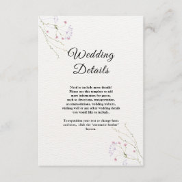 White Minimalist watercolor flowers wedding Begleitkarte