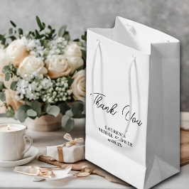 White Minimalistisch Brautparty Vielen Dank Kleine Geschenktüte
