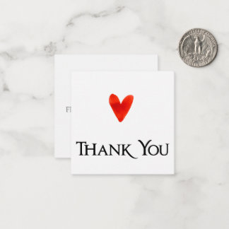 White Minimalistisch Elegante Heart Wedding Vielen Mitteilungskarte