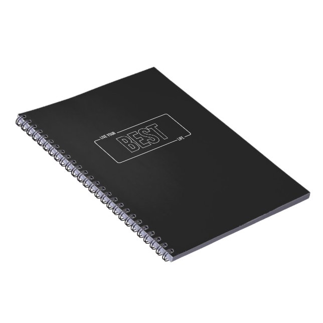 White Minimalistisch Live Your Best Life Notebook Notizblock (Rechte Seite)