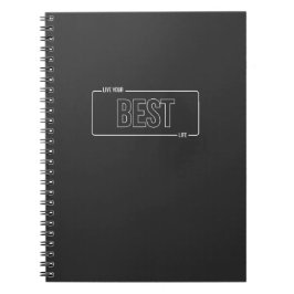 White Minimalistisch Live Your Best Life Notebook Notizblock