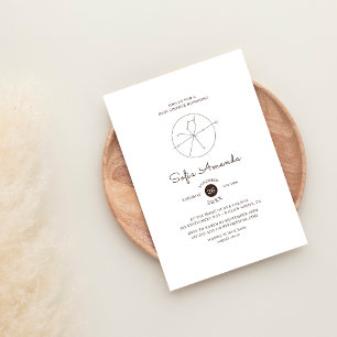 White Minimalistisch Mystic Celestial Baby Dusche Einladung