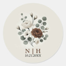 White Mocha Cream Moderne Blumenhochzeit