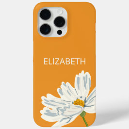White Modern Blume Personalize Name Case-Mate iPhone Hülle