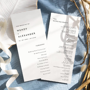 White Modern Bold Mariage Flat Programme