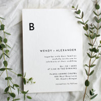 White Modern Bold Monogram Wedding