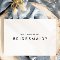 White Modern Bold Wedding Bridesmaid Vorschlagskar