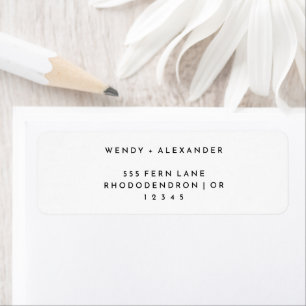 White Modern Bold Wedding Return Label