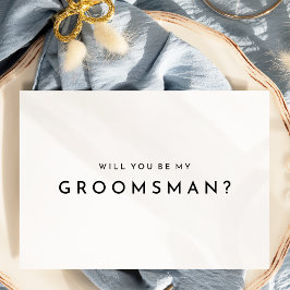 White Modern Bold Wedding Trauzeuge Vorschlag Card Einladung