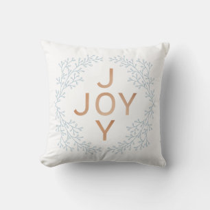 White Modern Christmas JOY Kissen
