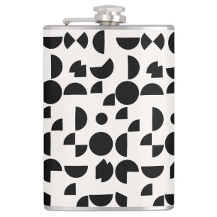 White Modern Elegant Geometric Tribal Flachmann