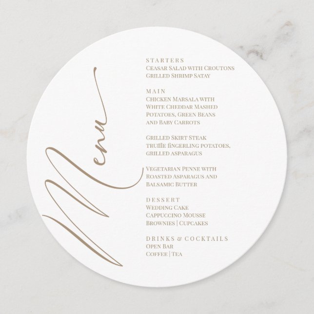 White Modern Elegant Menu  (Devant)