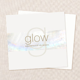 White Modern elegante Monogram Seashell Quadratische Visitenkarte