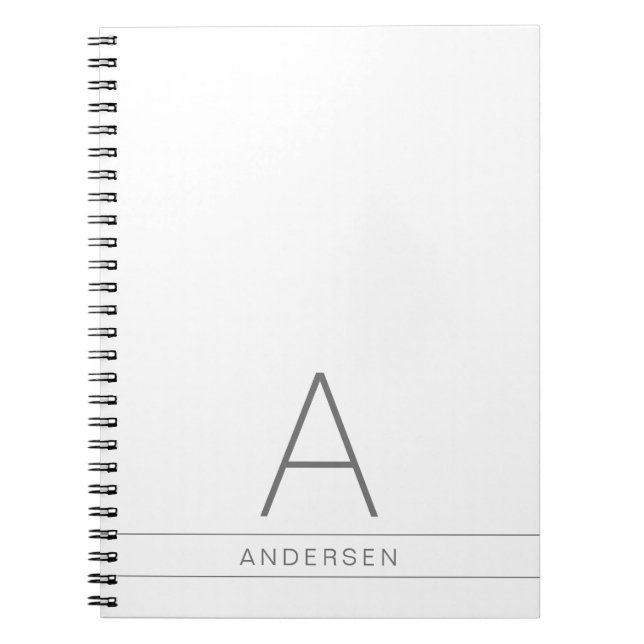 White Modern Personalisiert Name Notizblock (Vorderseite)