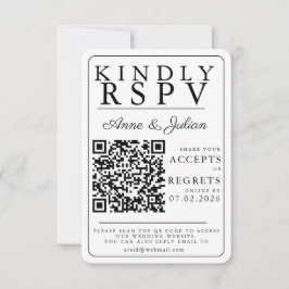White Modern Photo RSVP Insert QR Code