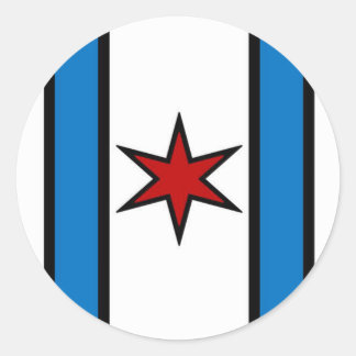 White Modern Shield Circle Sticker