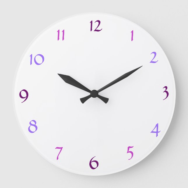 White Modern Wall Clock Große Wanduhr (Vorderseite)