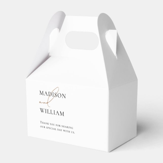 White Modern Wedding Vielen Dank Geschenkschachtel (Vorderseite)