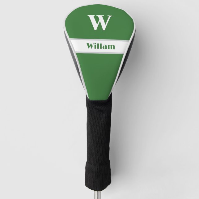 White Monogram Name Golf Head Cover Headcover (Vorderseite)