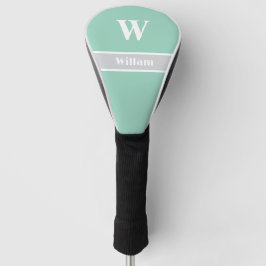 White Monogram Name Golf Head Cover Headcover