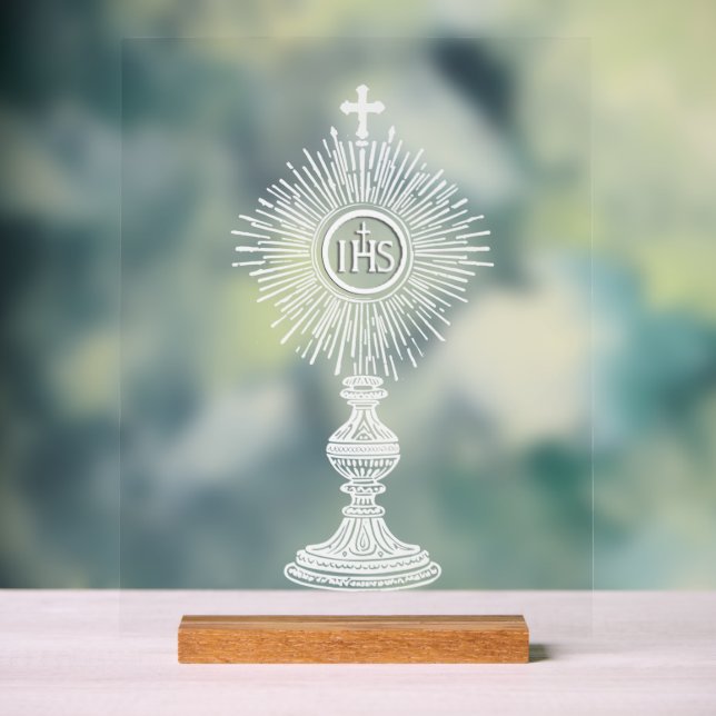 white monstrance design catholic home decor (Neutre)