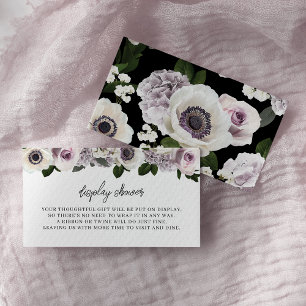 White Moody Anemone & Lila Bridal Display Showdusc Begleitkarte
