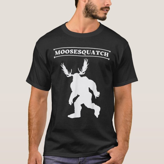 White Moosesquatch Funny Moose Sassquatch Kryptid T-Shirt (Vorderseite)