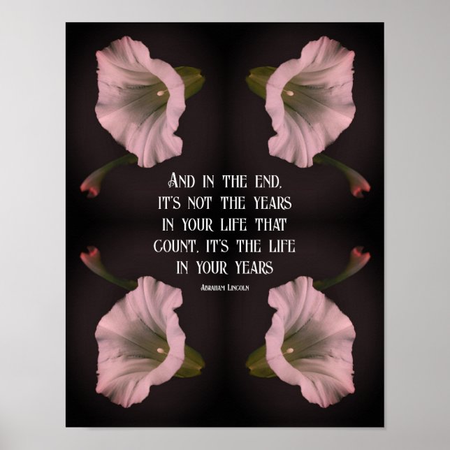 White Morning Glory Blume Abstrakt Inspiration Poster (Vorne)