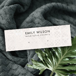 WHITE MOROCCAN TILE TEXTURE STUD EARRING DISPLAPLA MINI VISITENKARTE