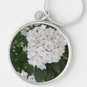 White Mountain Laurel Floral Button Schlüsselanhän Schlüsselanhänger