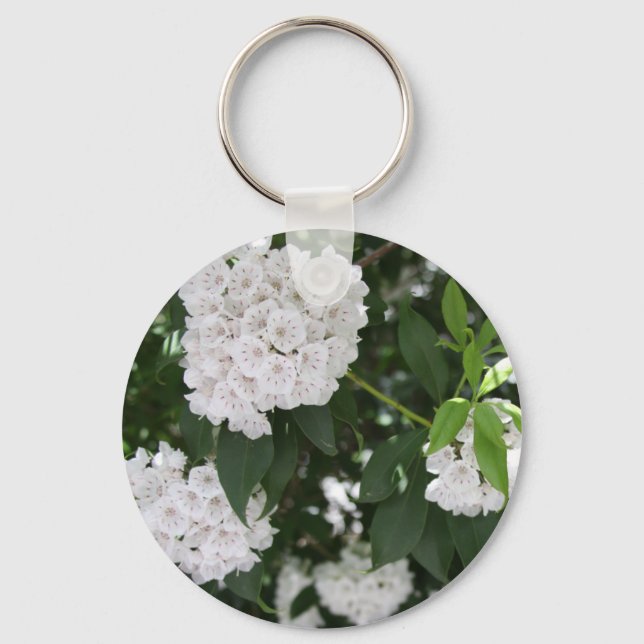 White Mountain Laurel Star Shaped Blume Schlüsselanhänger (Vorderseite)